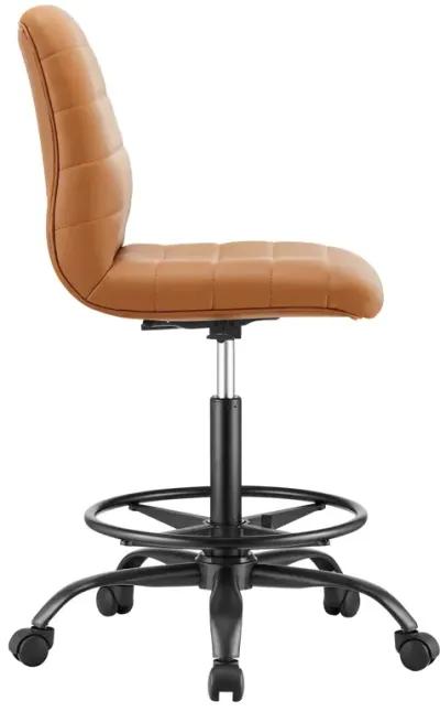 Ripple Armless Vegan Leather Drafting Chair