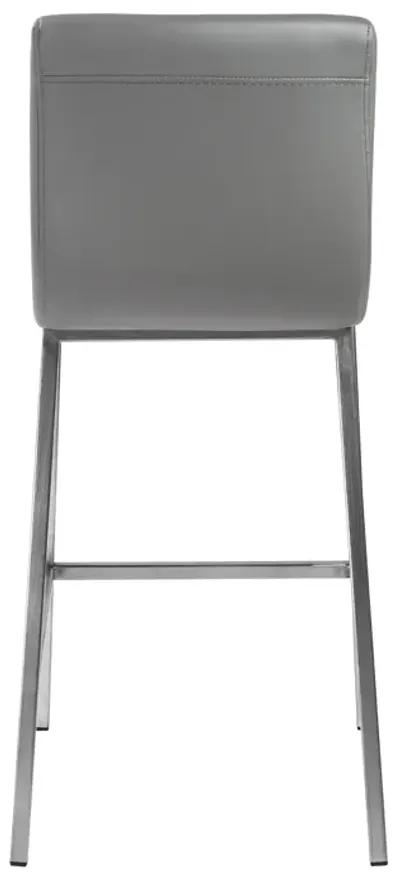 Scott Counter Stool in Gray and Brushed Stainless Steel - Set of 2