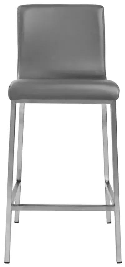 Scott Counter Stool in Gray and Brushed Stainless Steel - Set of 2