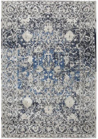 Panache Taupe/Blue Oriental Distress Polypropylene 3'3" x 5'3" Rectangle Rug