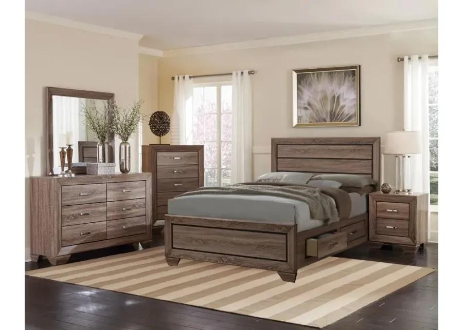 Kauffman Eastern King Storage Bed Washed Taupe