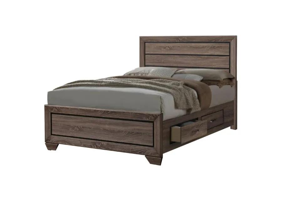 Kauffman Eastern King Storage Bed Washed Taupe