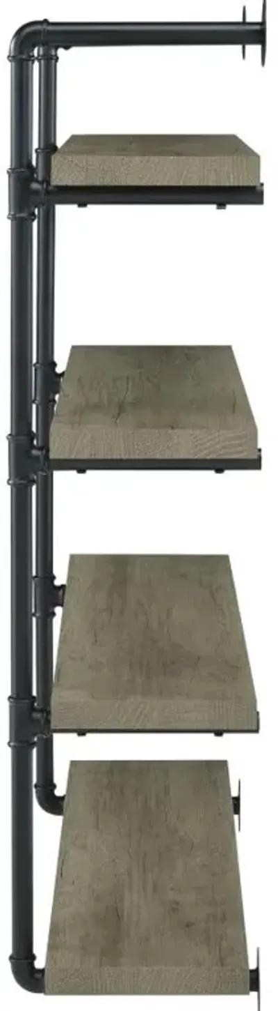 Alamere 40-Inch Wall Shelf Black And Grey Driftwood