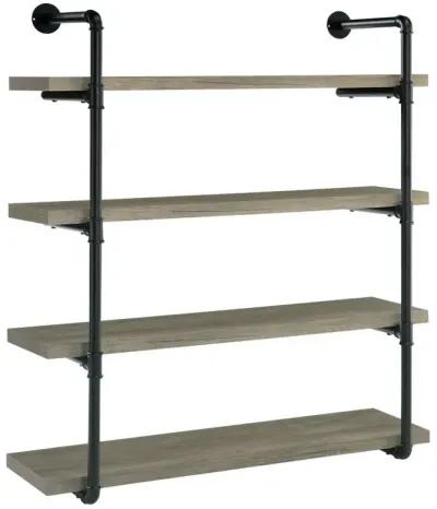 Alamere 40-Inch Wall Shelf Black And Grey Driftwood