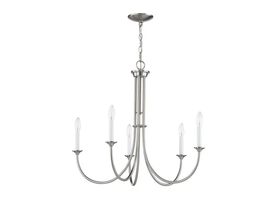 Meadowview 28'' Wide 5-Light Chandelier - Brushed Nickel