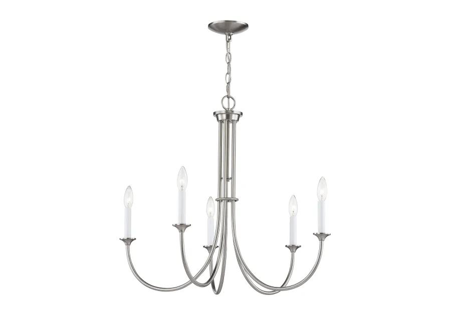 Meadowview 28'' Wide 5-Light Chandelier - Brushed Nickel