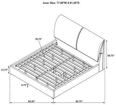 Aaliyah Upholstered Platform Bed with Pillow Headboard