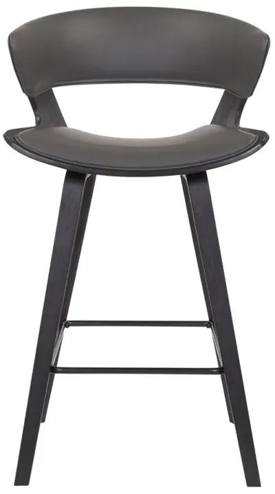 Jagger Modern 26" Wood and Faux Leather Counter Height Bar Stool