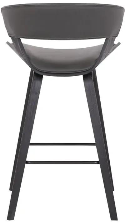 Jagger Modern 26" Wood and Faux Leather Counter Height Bar Stool