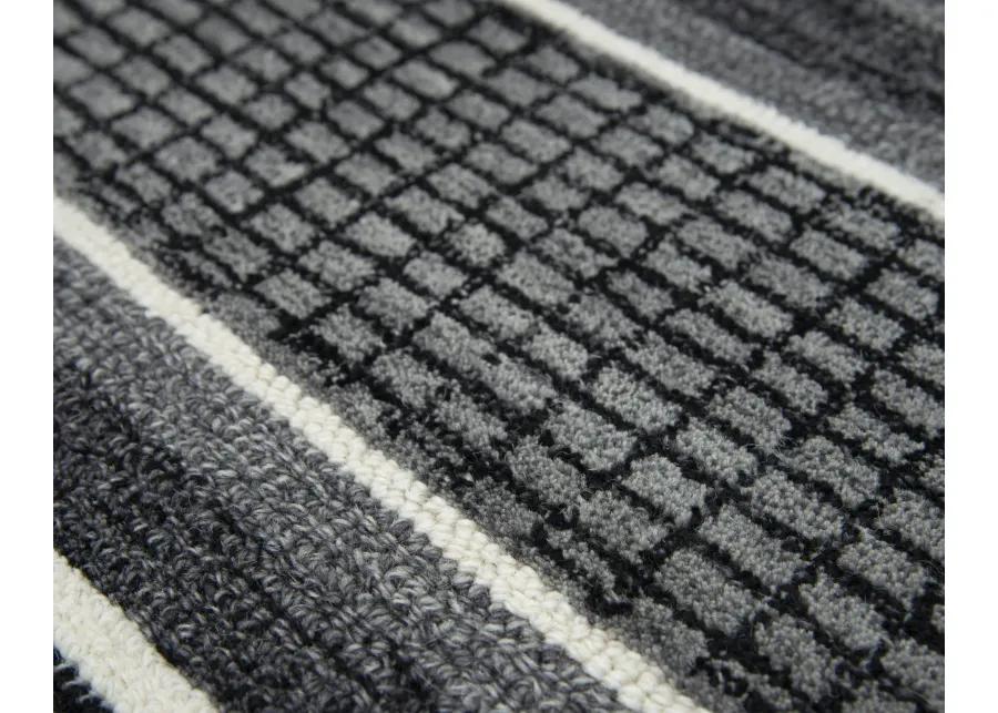 Katana Charcoal Stripe Wool 8'6" x 11'6" Rectangle Rug