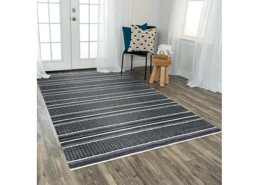 Katana Charcoal Stripe Wool 8'6" x 11'6" Rectangle Rug