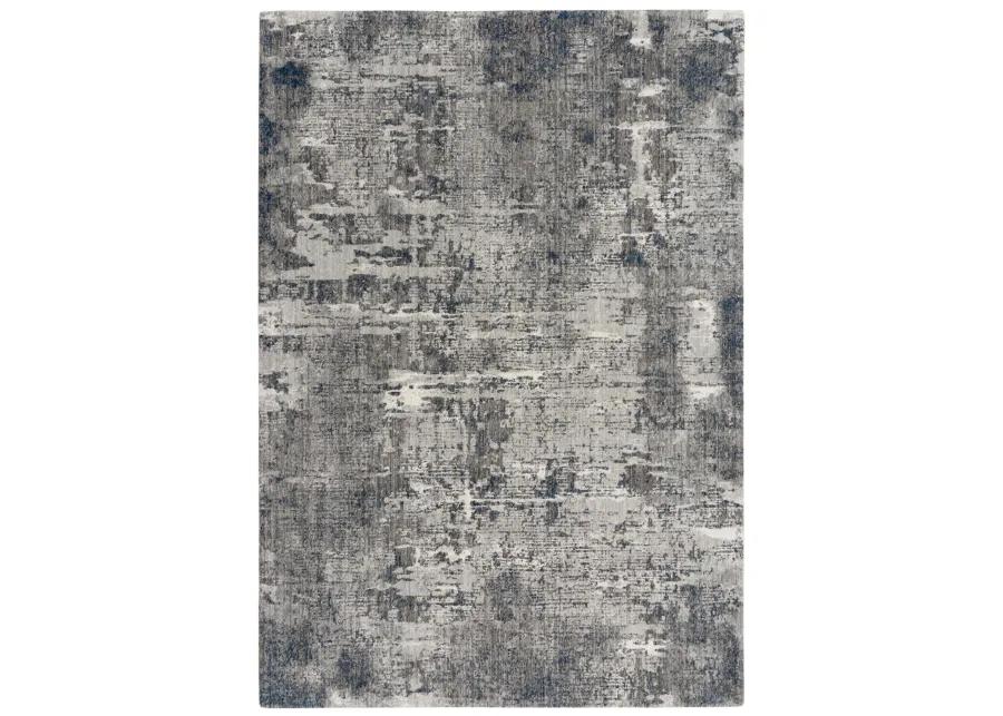 Ankara Gray/Blue Abstract Recycled Polyester 8' x 10' Rectangle Rug