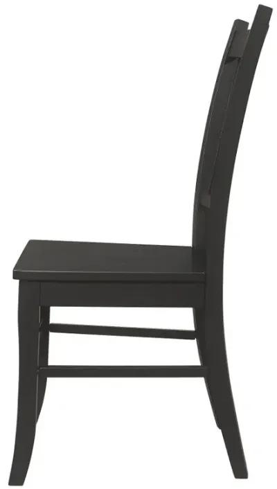 Marbrisa Slat Back Dining Side Chair Matte Black (Set of 2)