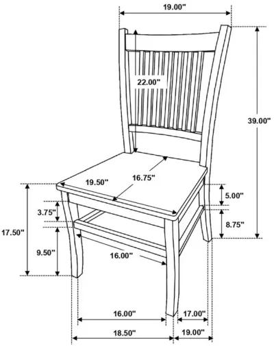 Marbrisa Slat Back Dining Side Chair Matte Black (Set of 2)