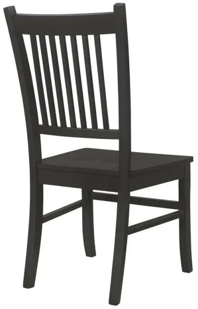 Marbrisa Slat Back Dining Side Chair Matte Black (Set of 2)