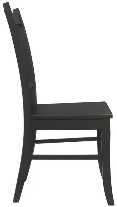 Marbrisa Slat Back Dining Side Chair Matte Black (Set of 2)