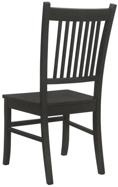 Marbrisa Slat Back Dining Side Chair Matte Black (Set of 2)