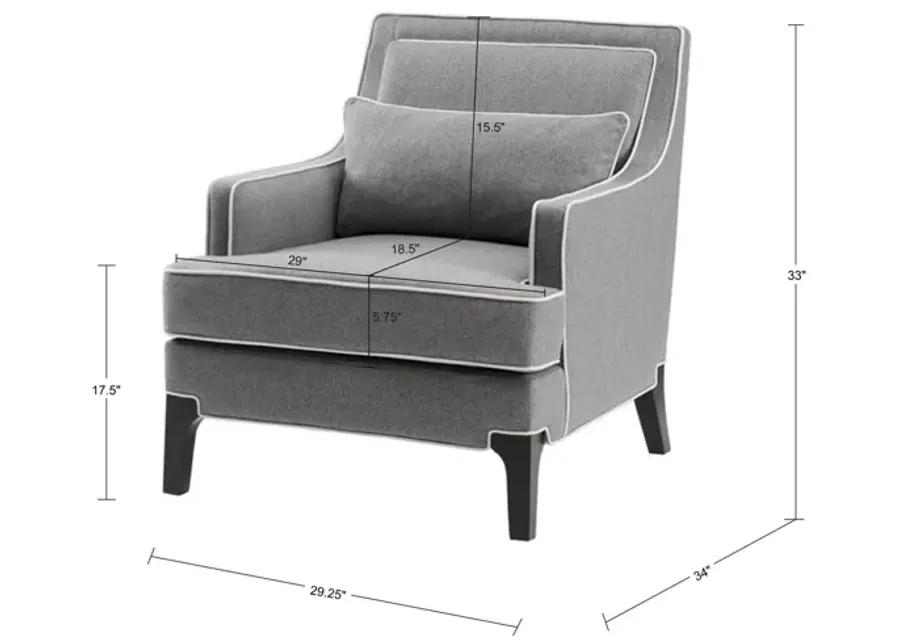 Madison Park Signature Collin Grey/Black Arm Chair