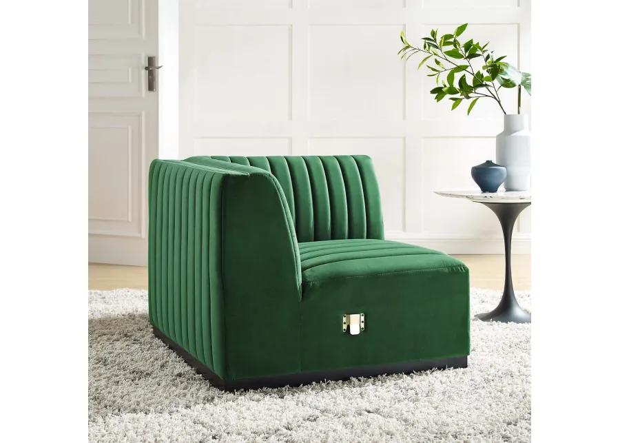 Conjure Channel Tufted Performance Velvet Right Corner Chair