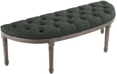 Esteem Vintage French Upholstered Fabric Semi-Circle Bench