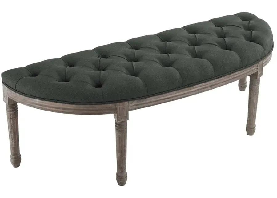 Esteem Vintage French Upholstered Fabric Semi-Circle Bench