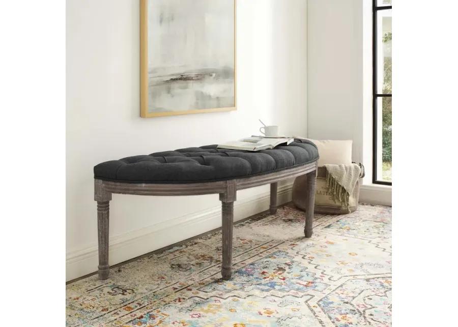 Esteem Vintage French Upholstered Fabric Semi-Circle Bench