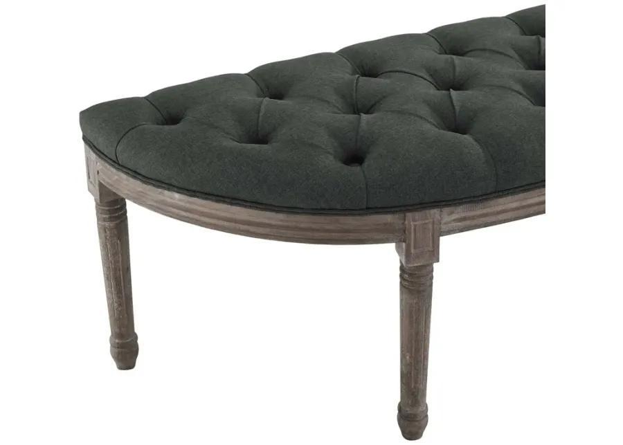 Esteem Vintage French Upholstered Fabric Semi-Circle Bench