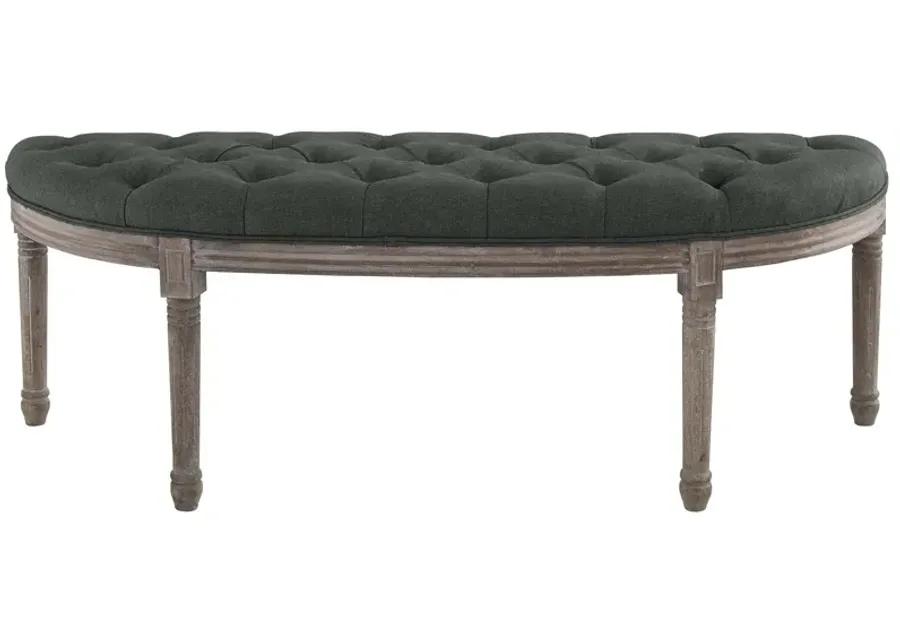 Esteem Vintage French Upholstered Fabric Semi-Circle Bench