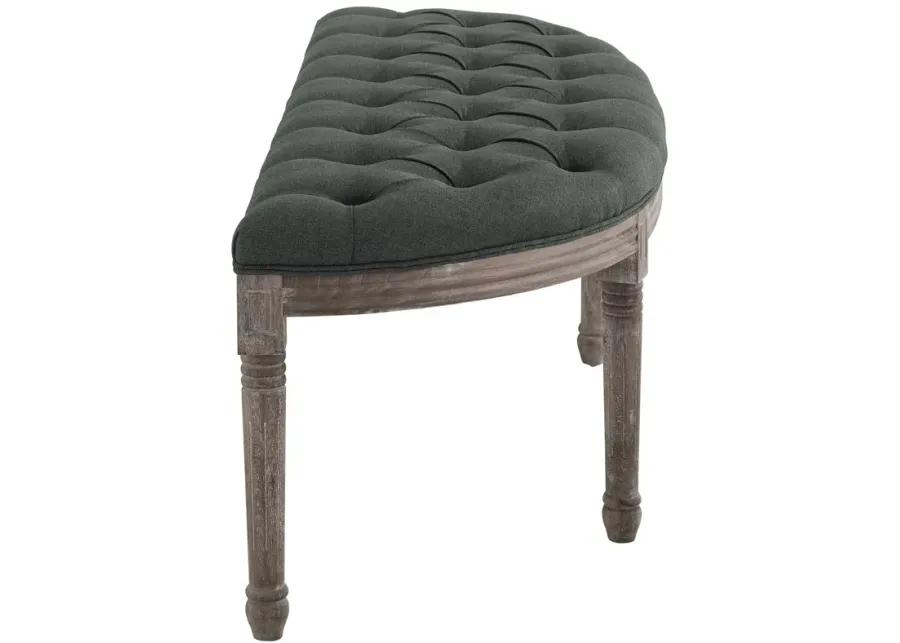 Esteem Vintage French Upholstered Fabric Semi-Circle Bench