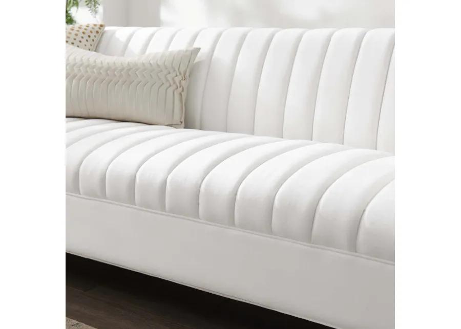 Shift Channel Tufted Performance Velvet Sofa