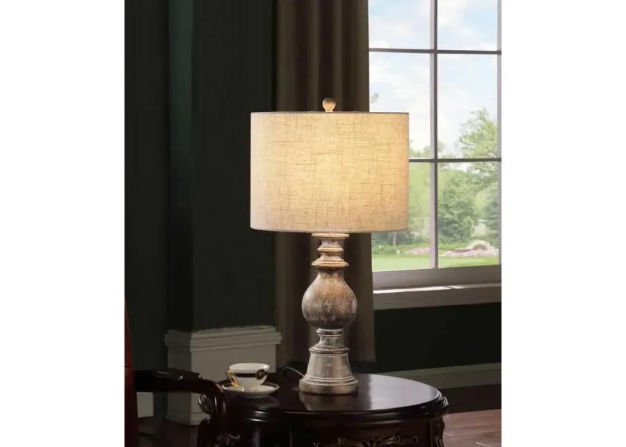 Brie Drum Shade Table Lamp Oatmeal and Antique Gold