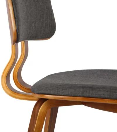 Jaguar Mid-Century Dining Chair in Walnut Wood and Charcoal Fabric