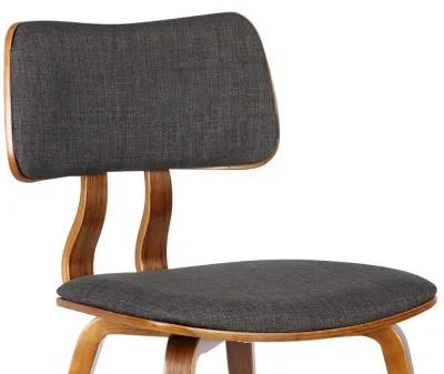 Jaguar Mid-Century Dining Chair in Walnut Wood and Charcoal Fabric