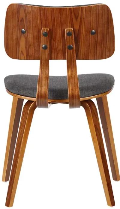 Jaguar Mid-Century Dining Chair in Walnut Wood and Charcoal Fabric