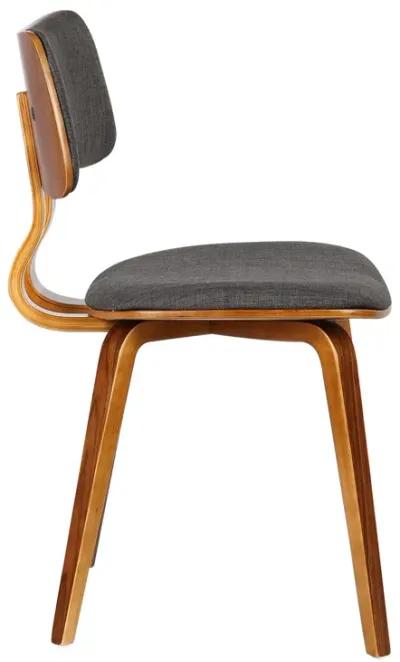 Jaguar Mid-Century Dining Chair in Walnut Wood and Charcoal Fabric