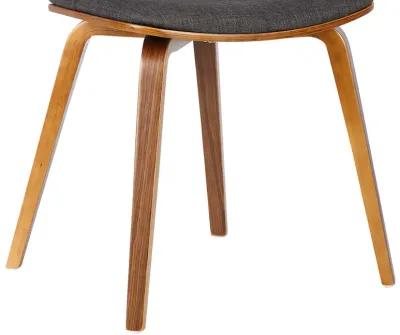 Jaguar Mid-Century Dining Chair in Walnut Wood and Charcoal Fabric