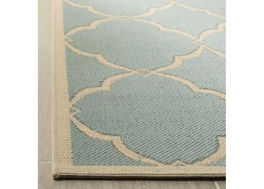 LINDEN 125 Collection LND125K-6SQ Aqua / Cream 6'-7" X 6'-7" Square