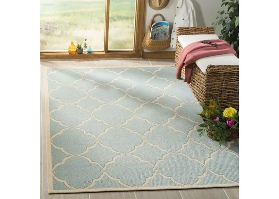 LINDEN 125 Collection LND125K-6SQ Aqua / Cream 6'-7" X 6'-7" Square