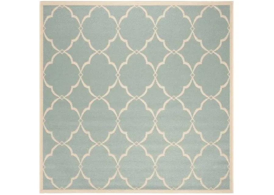 LINDEN 125 Collection LND125K-6SQ Aqua / Cream 6'-7" X 6'-7" Square