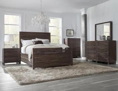 Townsend King-size Solid Wood Panel Bed in Java