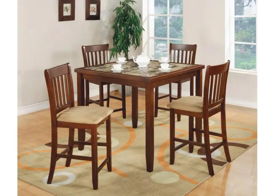 Jardin 5-piece Counter Height Dining Set Red Brown and Tan