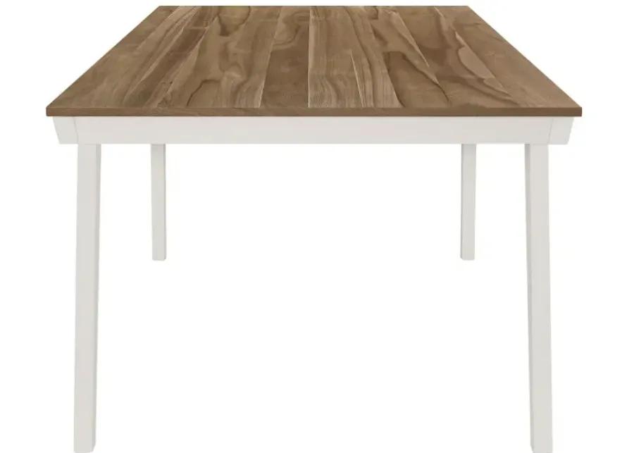 Nogales Rectangular Wood Dining Table Natural Acacia and Off White