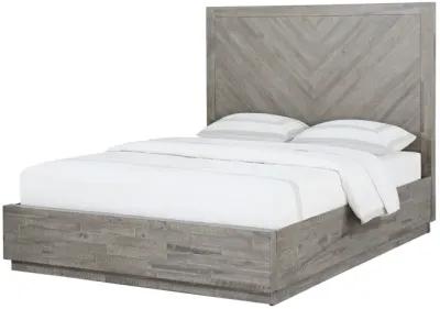 Alexandra California King-Size Solid Wood Platform Bed in Rustic Latte