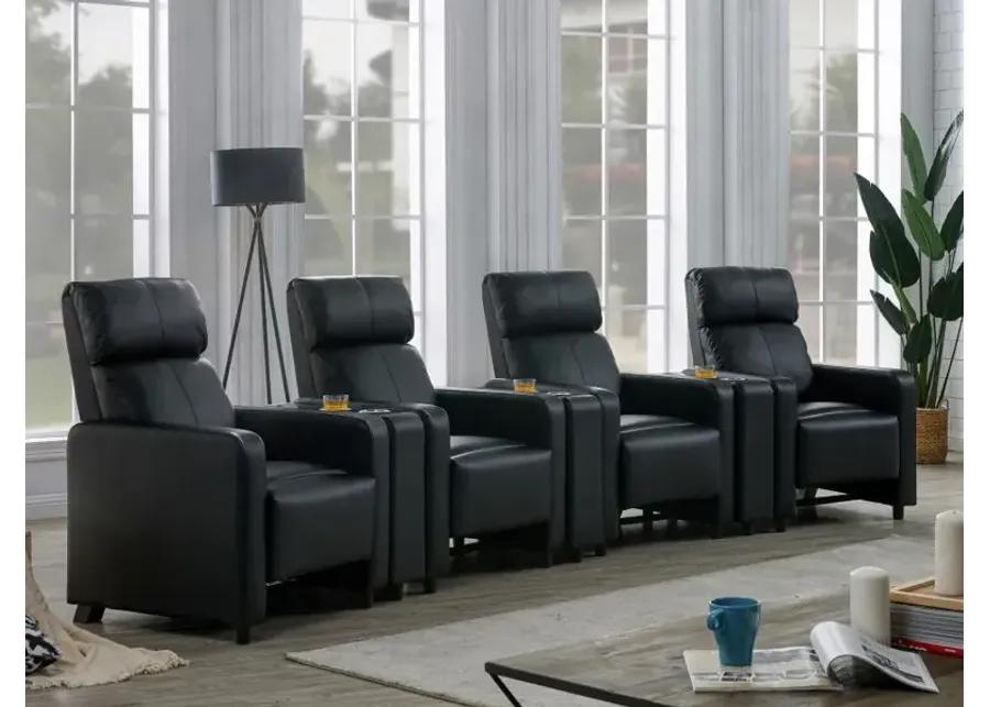 Toohey Upholstered Tufted Recliner Living Room Set Black