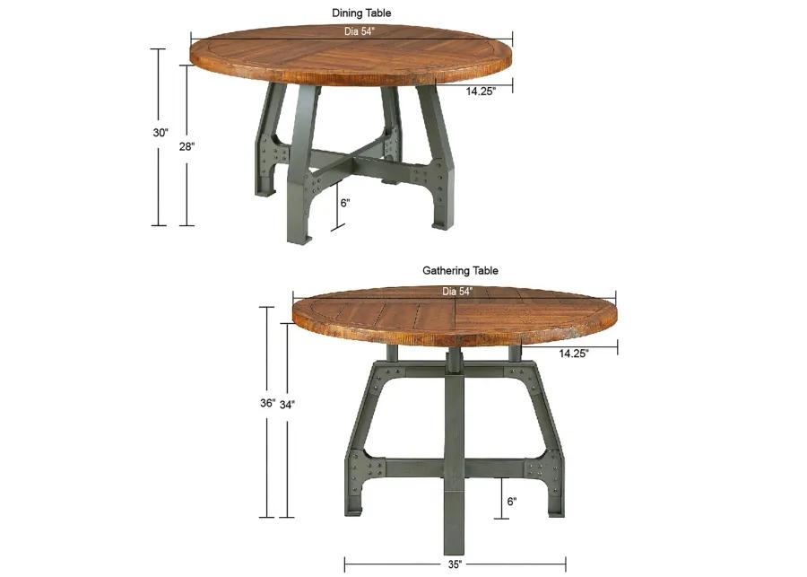 INK+IVY Lancaster Amber/Graphite Round Dining/Gathering Table