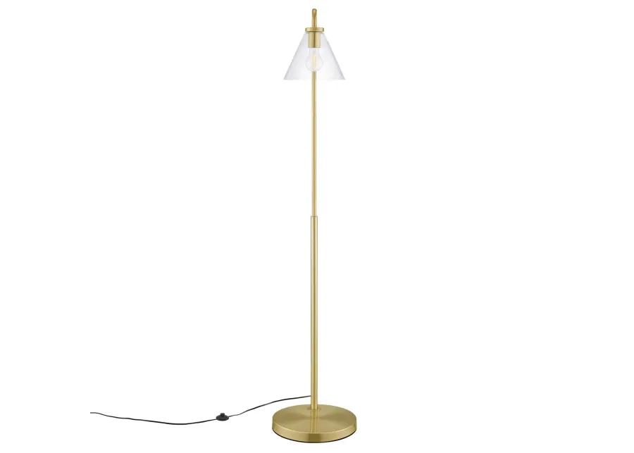 Element Transparent Glass Glass and Metal Floor Lamp