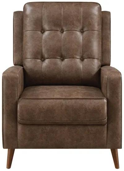 Davidson Upholstered Tufted Push Back Recliner Brown