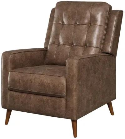 Davidson Upholstered Tufted Push Back Recliner Brown