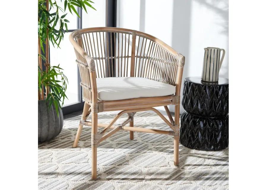 OLIVIA RATTAN ACCENT CHAIR W/ CUSHION