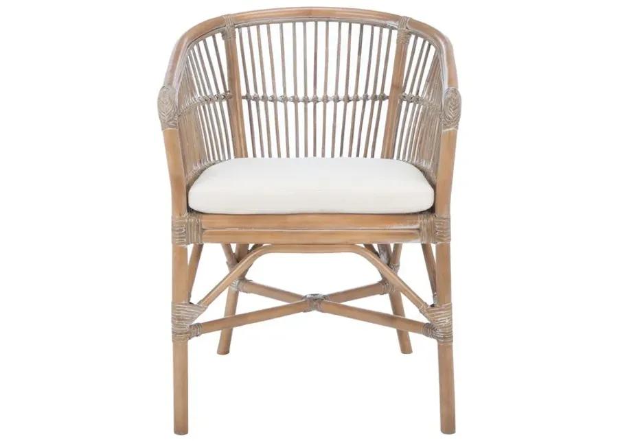 OLIVIA RATTAN ACCENT CHAIR W/ CUSHION